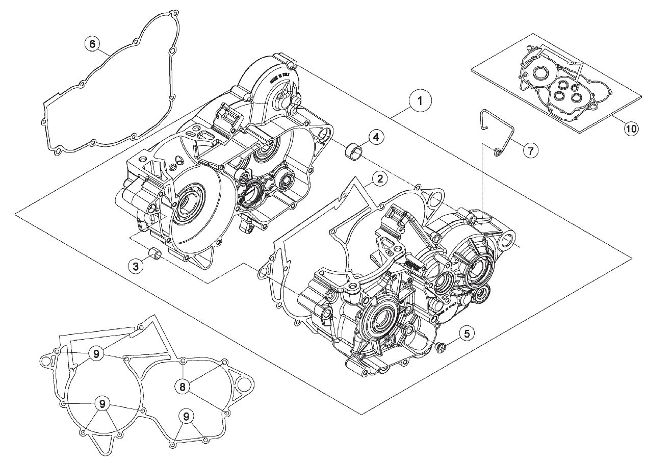 Hoja del despiece · CARTER COMPLETO 2T 16