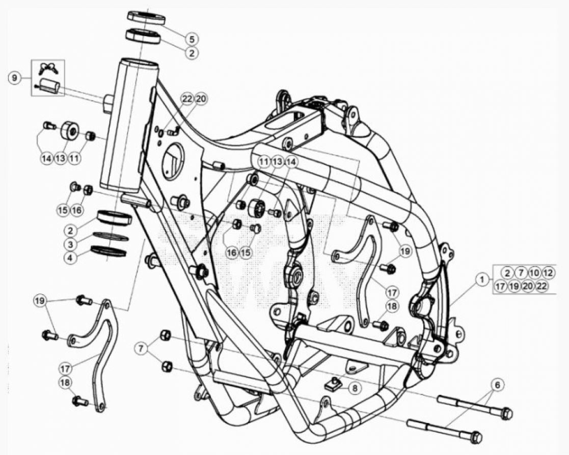 Hoja del despiece · CHASIS 125-200 - 125 RACING 2T 20