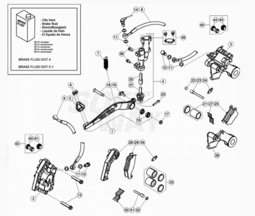 Hoja del despiece · FRENOS 125-200 - 125 RACING 2T 20