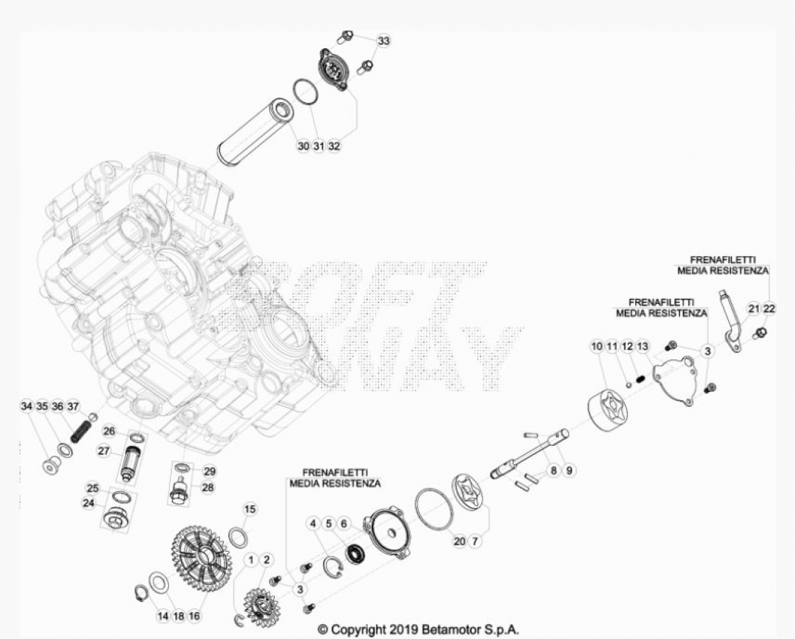 Hoja del despiece · SISTEMA LUBRICACION 4T 20