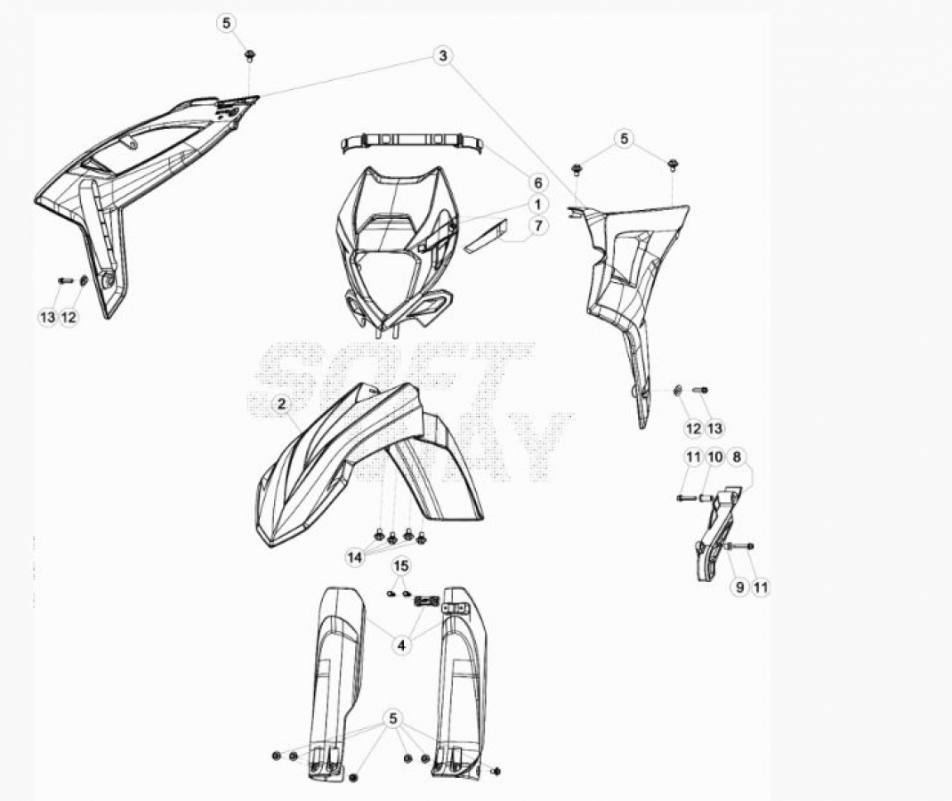 Hoja del despiece · PLASTICA ANTERIOR 4T 20