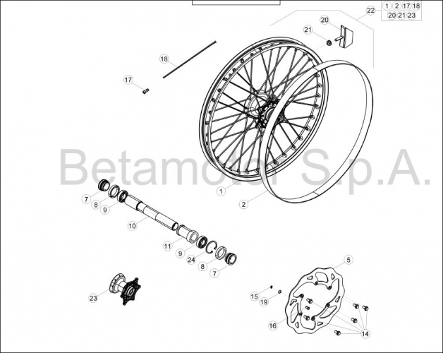Hoja del despiece · RUEDA DELANTERA 26 2T XTRAINER 300